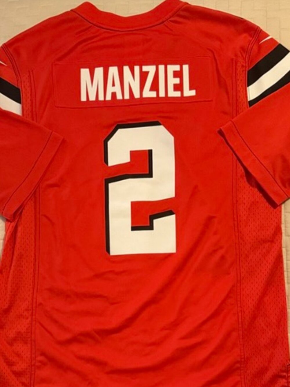 Nike men’s On Field Johnny Manziel Cleveland Browns orange and white Jersey. L - Picture 2 of 4